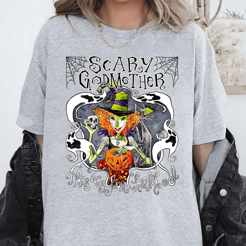 Scary Godmother Tee – Retro Halloween Graphic Shirt
