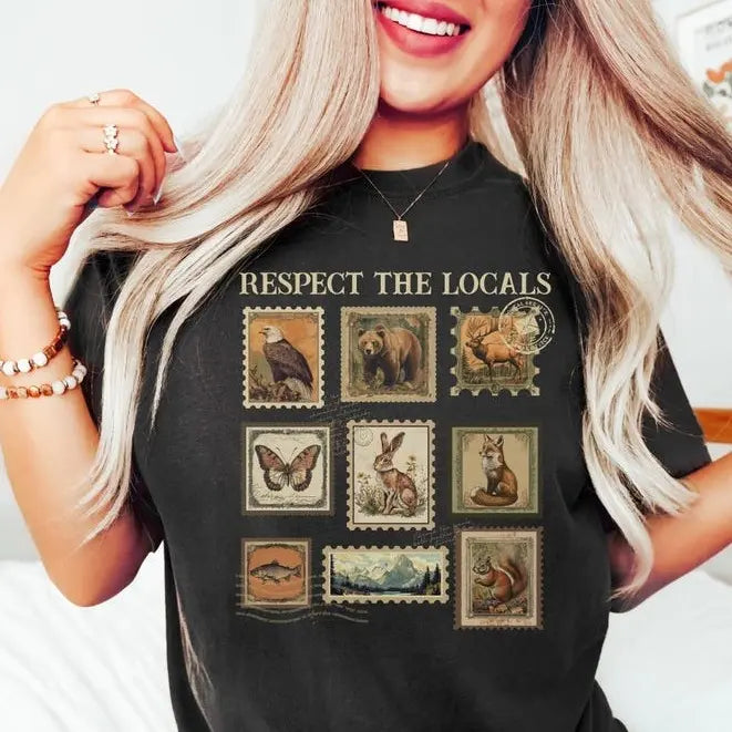 Respect The Local Wildlife T-Shirt – Unisex Nature Lover Tee, Animal Protection Graphic Shirt, National Park-Inspired Casual Wear