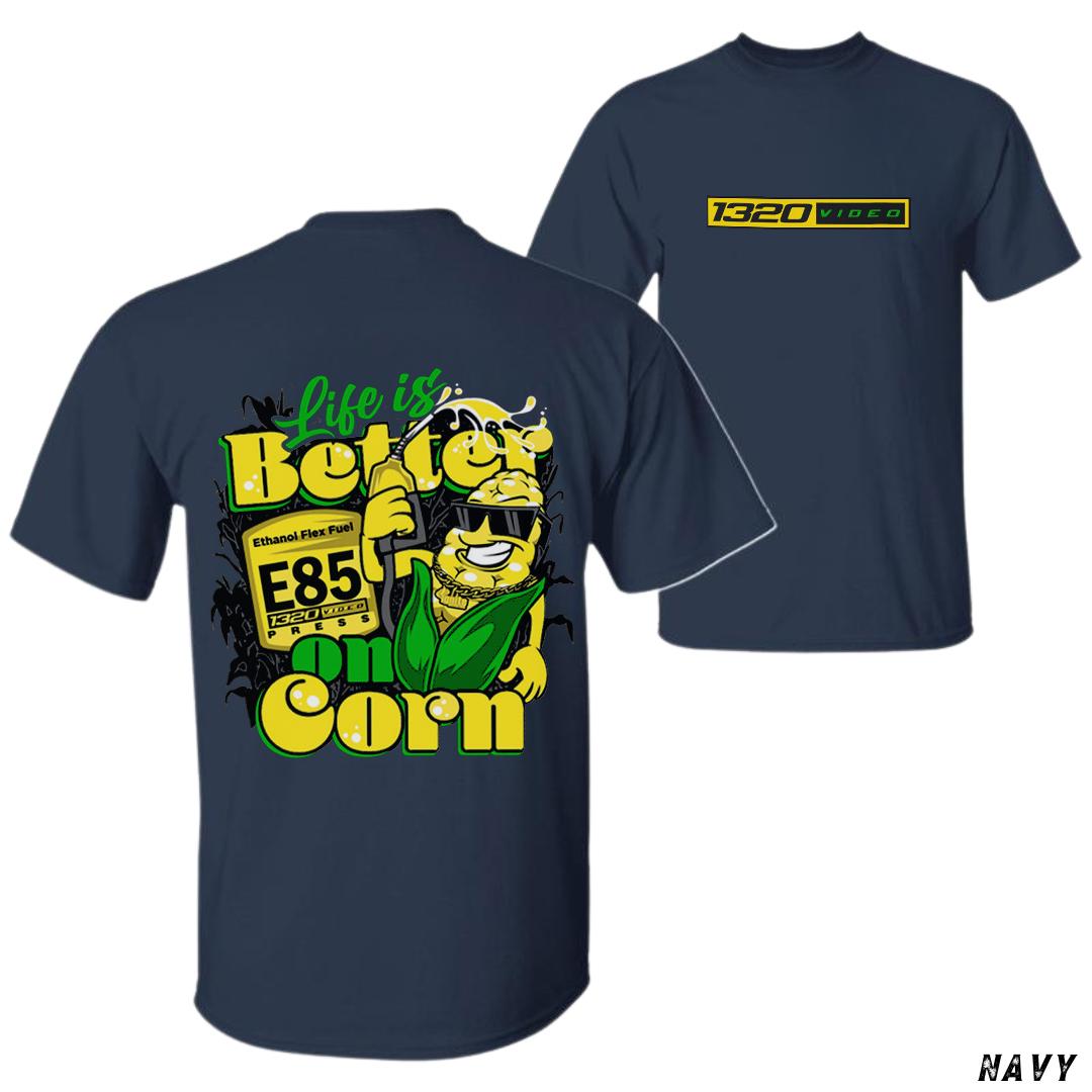 1320 Video "Corn Fuel" T-Shirt - 3D Graphic Tee for Car & Racing Fans
