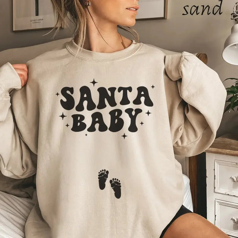 Christmas Pregnancy Announcement Sweatshirt – Santa Baby T-Shirt