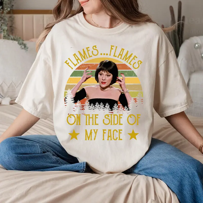 Flames on the Side of My Face Shirt – 80s Mystery Comedy Movie Quote Tee or Sweatshirt for Fans