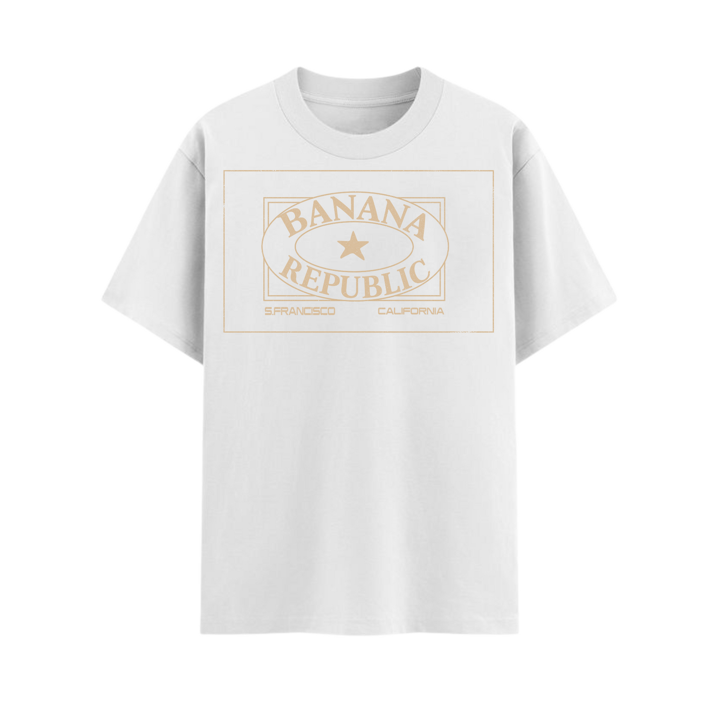 Banana Republic Retro Logo T-Shirt - Classic Casual Apparel (White ver)
