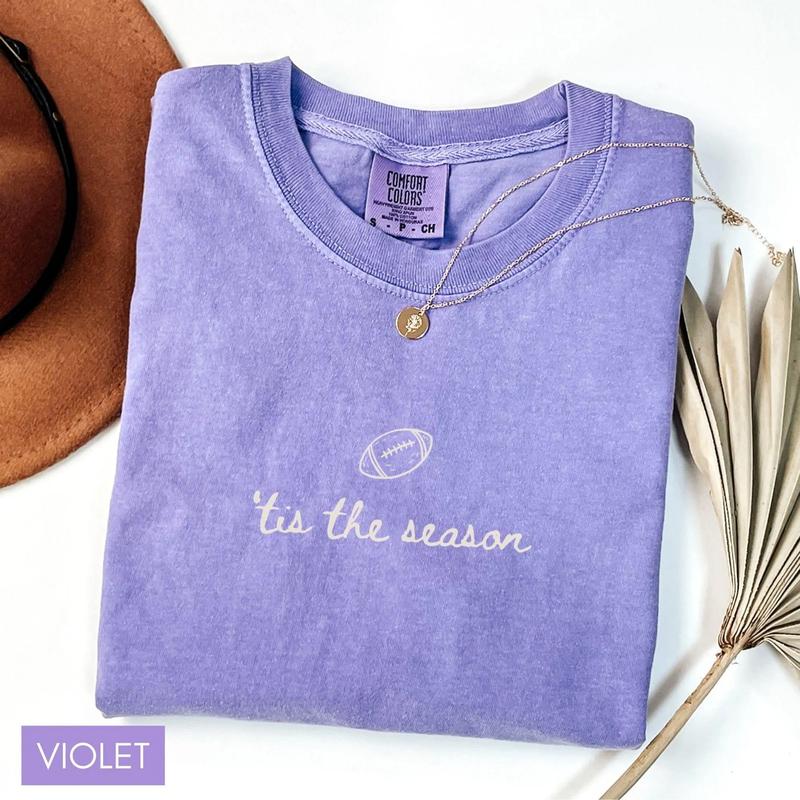 Comfort Colors Football Shirt - 'Tis the Season' Game Day Tee