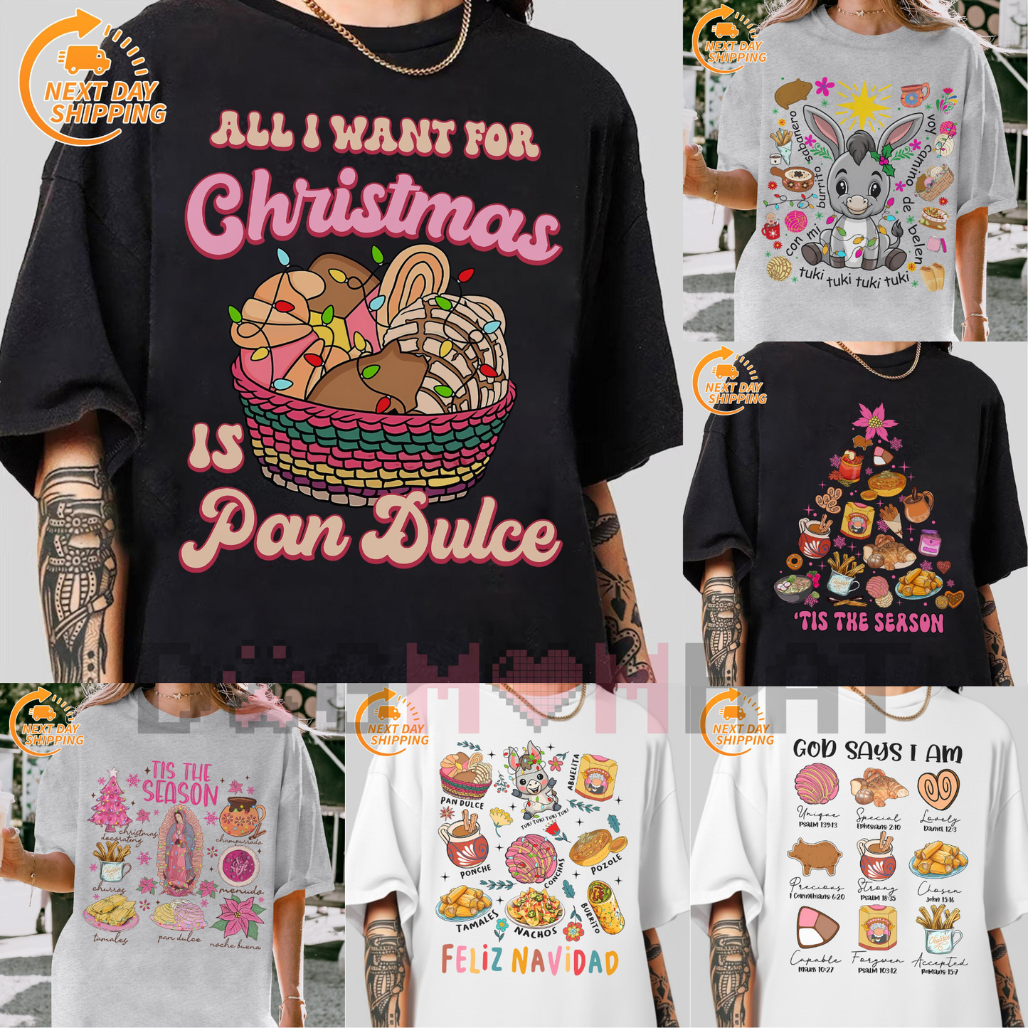 Mexican Pan Dulce Christmas T-Shirt – Spanish Xmas Tee