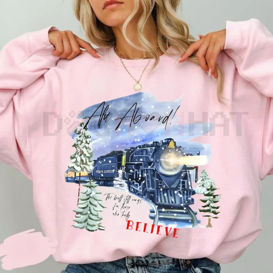 Polar Express Sweatshirt – Retro 90s Christmas Movies Tee, "Believe" Movie Shirt