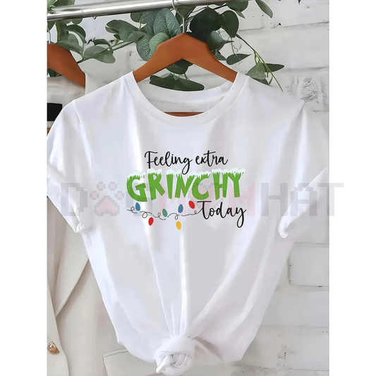 "Feeling Grinchy Today" Christmas T-Shirt – Dr. Seuss Inspired Holiday Graphic Tee