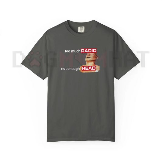 Comfort Colors "Too Much Radio, Not Enough Head" Shirt