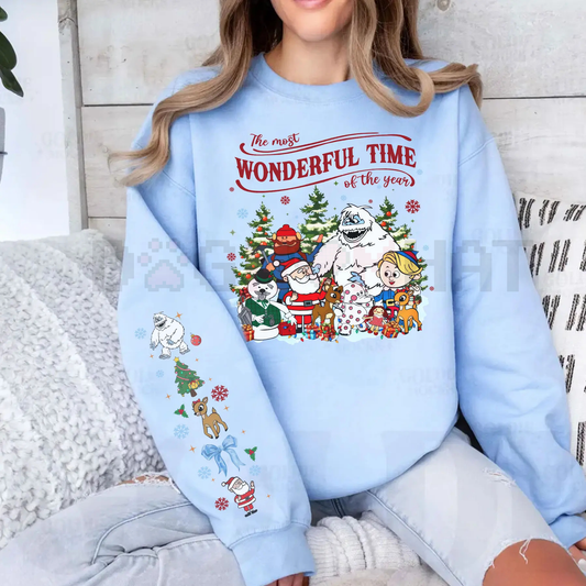 Retro Rudolph Christmas Sweatshirt – Sleeve Design, Vintage Christmas Shirt