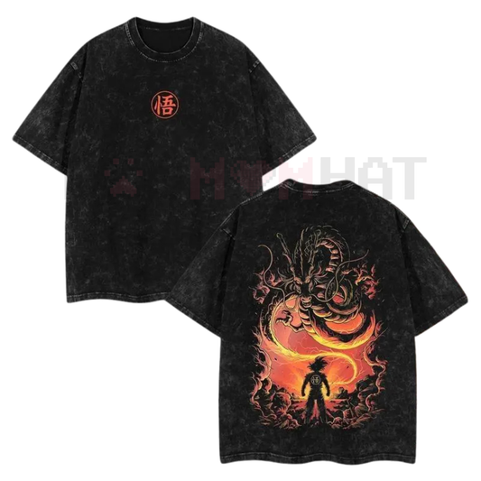 Namek Dragon Summoner T-Shirt – Vintage Washed Oversize Anime Tee
