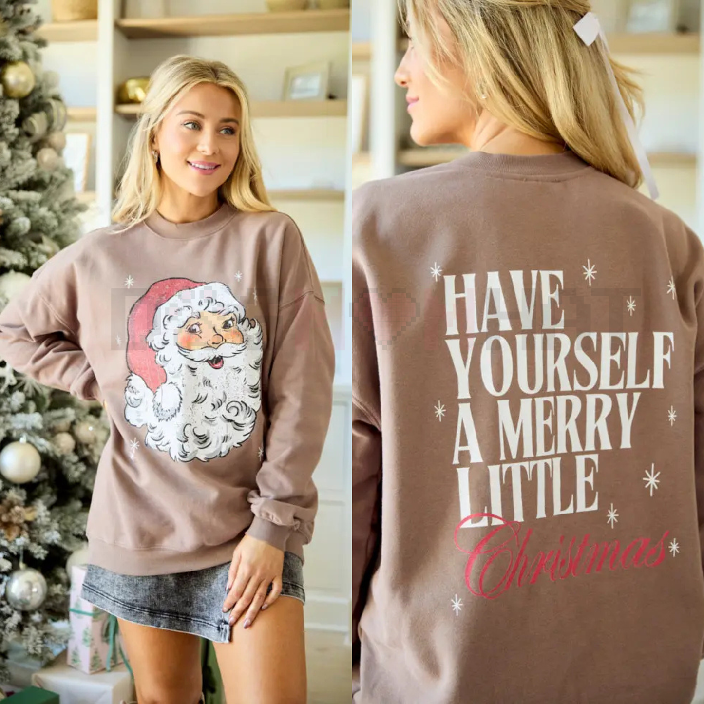 SALE! "Have Yourself A Merry Little Christmas Mocha" Graphic Sweatshirt – Cozy Holiday Coffee Top