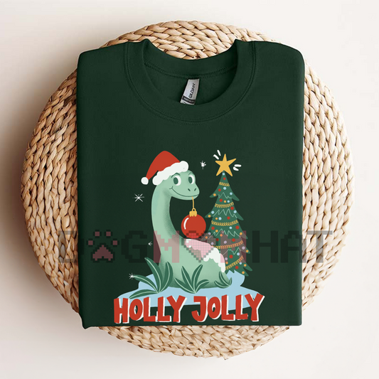 Light Green "Holly Jolly" Tee – Unisex Christmas Holiday Shirt