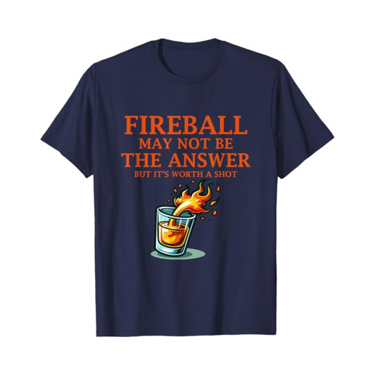 "Fireball Whiskey" Graphic T-shirt - Slim Fit Casual Wear for Men