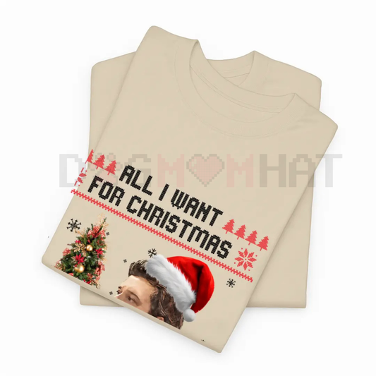 "All I Want for Christmas" Music Lover T-Shirt – Funny Holiday Slogan Tee