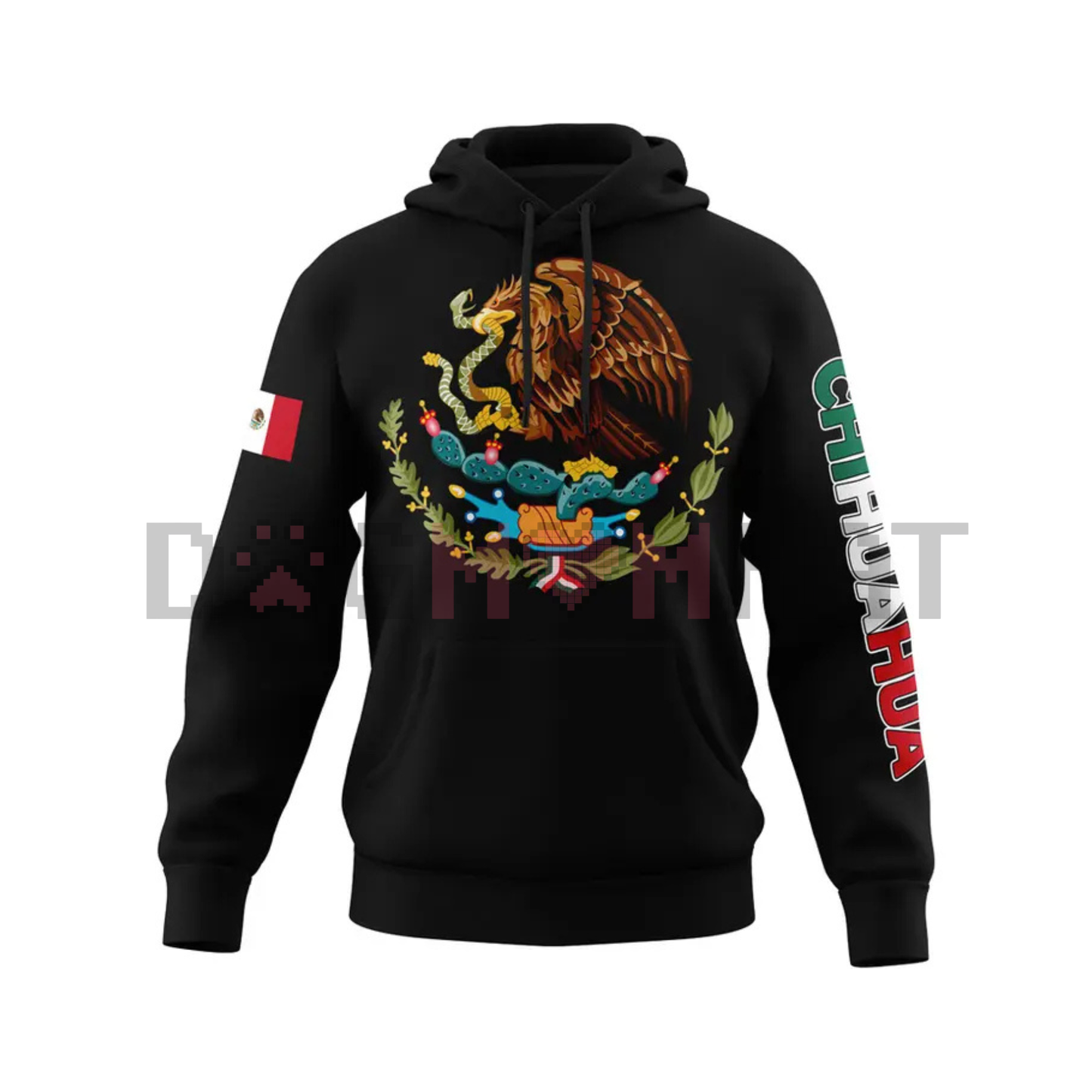 Mexico States Design Black Hoodie – Mapa de México Graphic Pullover