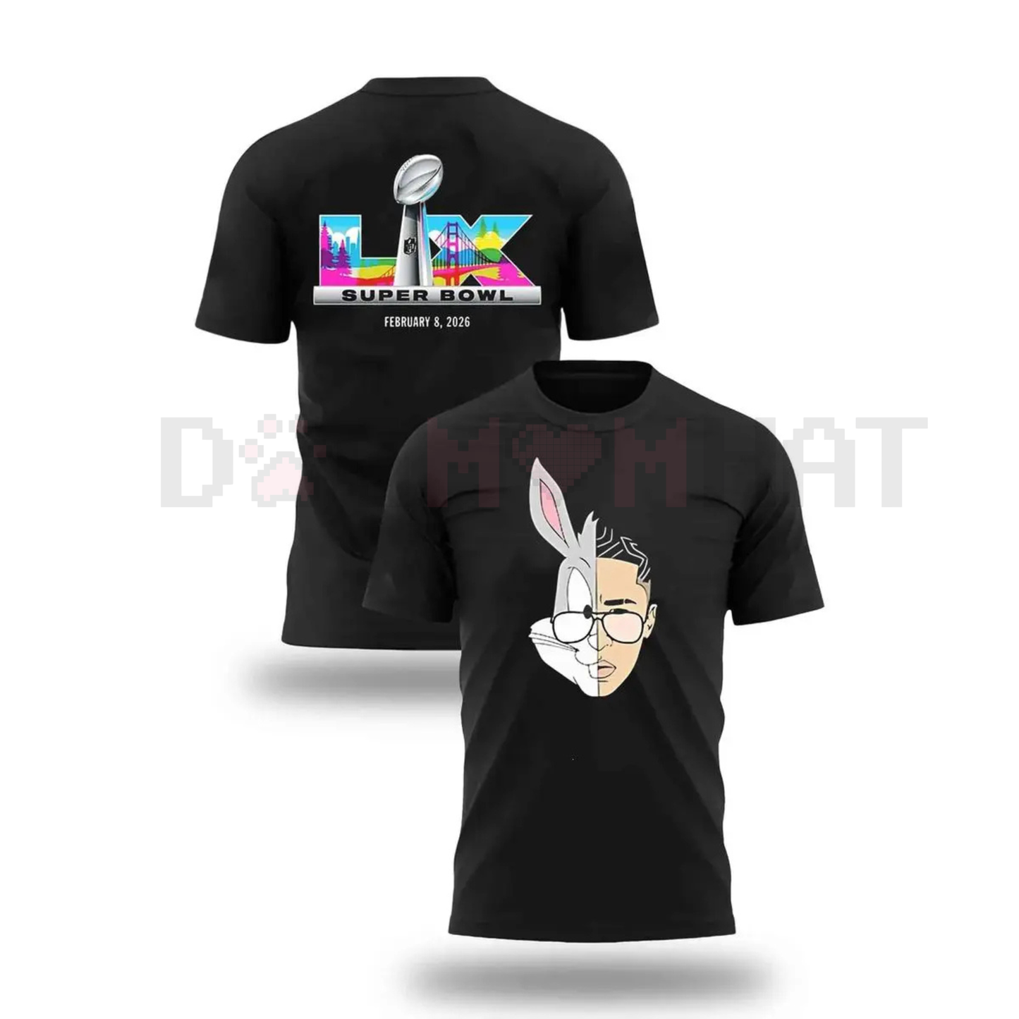 Super Bowl 2026 LIX February 8 Tee – Bugs Bunny Half Face Graphic T-Shirt