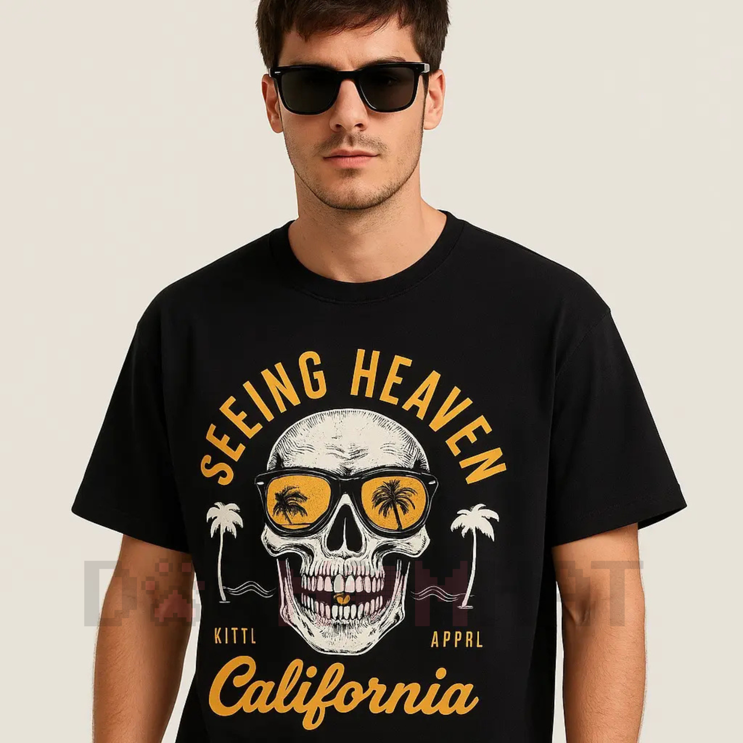 HAGBDH California Skull Graphic Tee – Vintage Streetwear Oversized T-Shirt