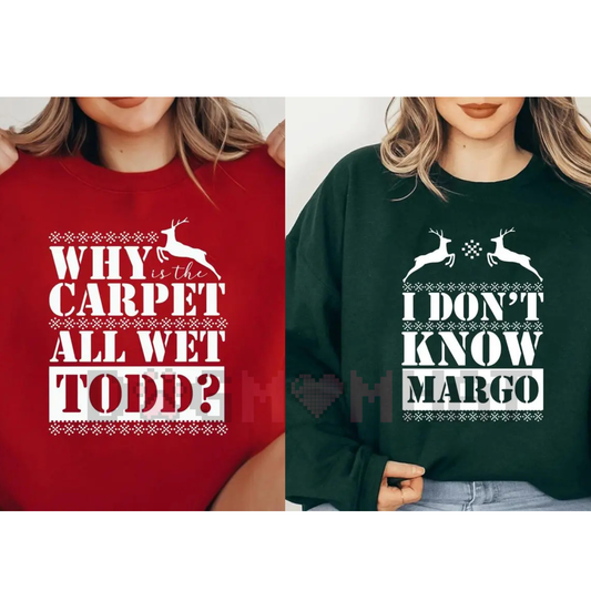 Made in USA Christmas Couple 100% Cotton Sweatshirt – Cute Matching Holiday Design Unisex Sweatshirt for Women and Men