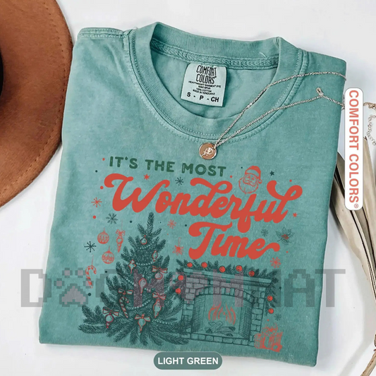 Comfort Colors "It's The Most Wonderful Time" Christmas Shirt – Vintage Christmas Shirt, Retro Holiday Tee