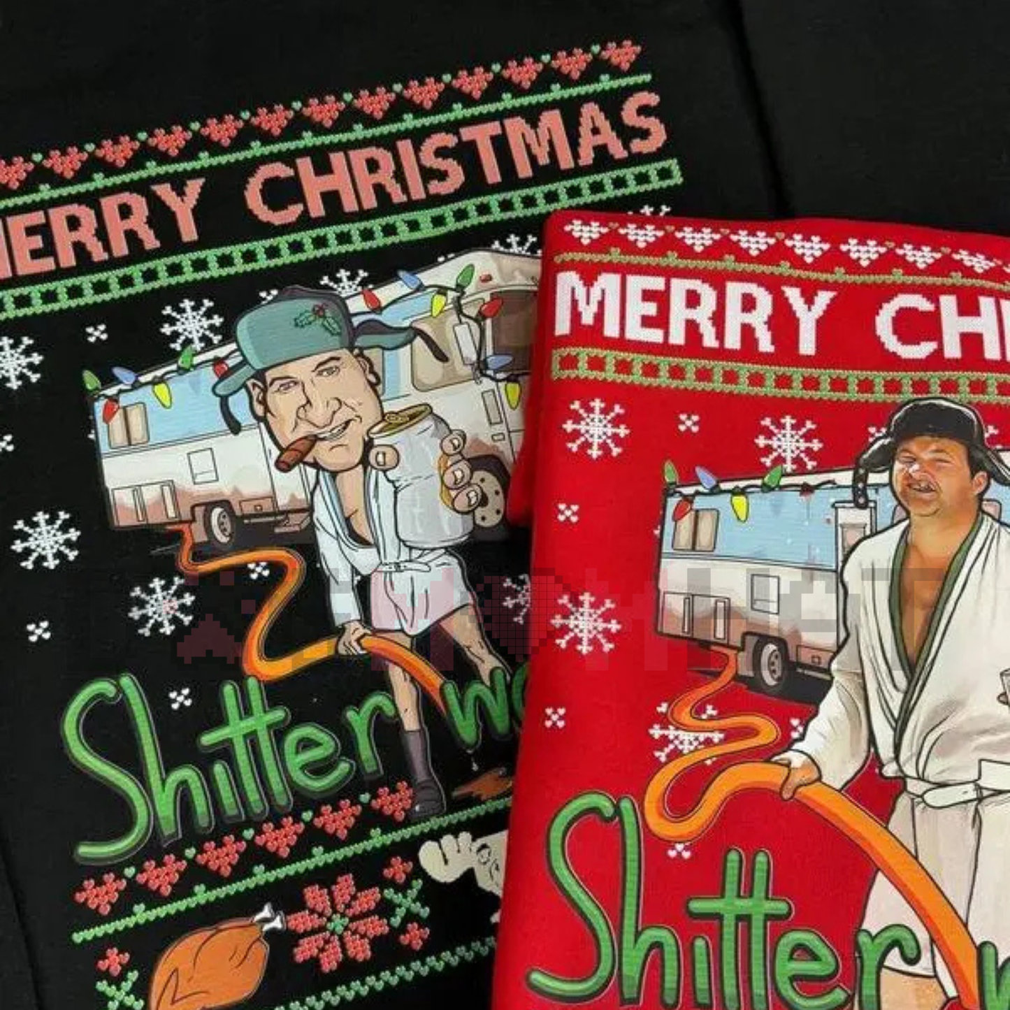 "Merry Christmas Shitter Was Full" Sweatshirt – Funny Holiday Sweatshirt, Vintage Movie Quote