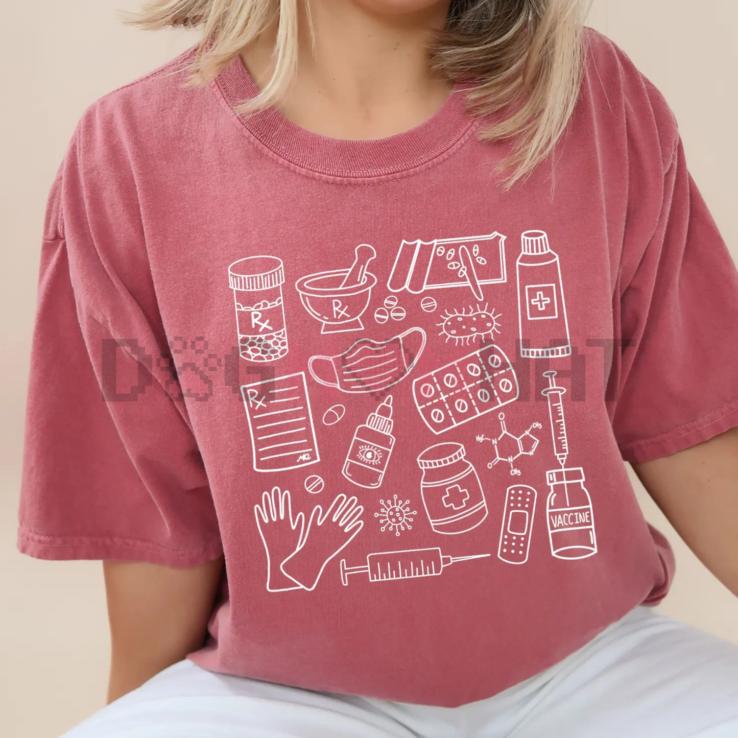 Pharmacy Doodle T-Shirt – Pharmacist & Technician Funny Medical Tee