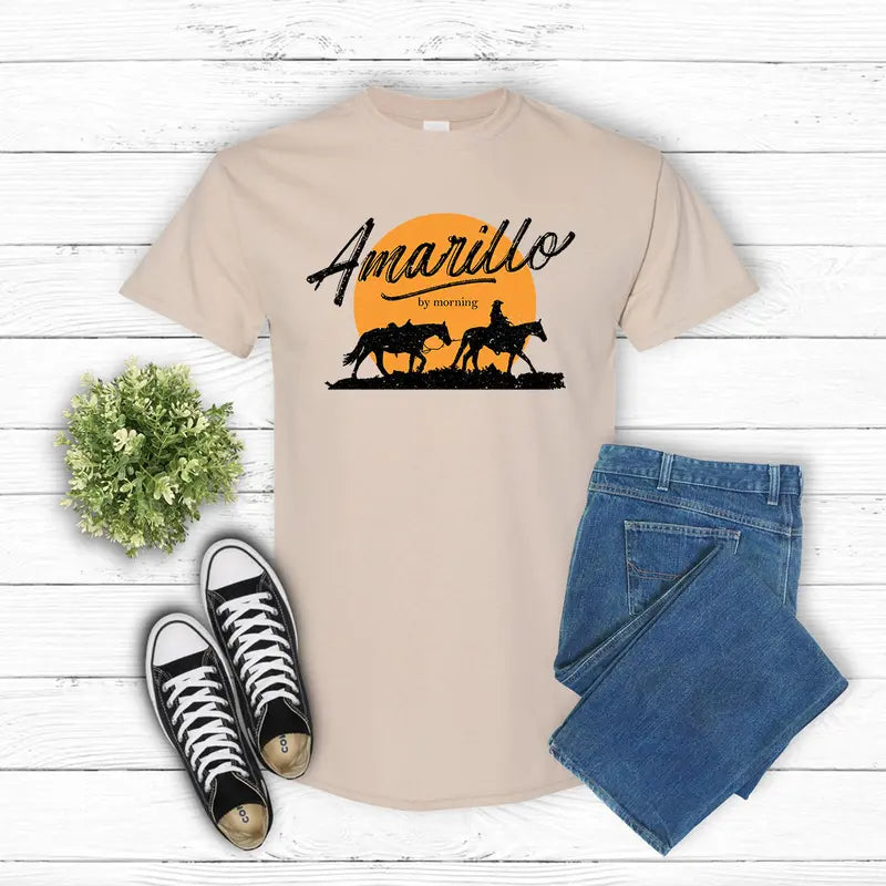 Amarillo By Morning" Country Music T-Shirt – Western Rodeo Tee
