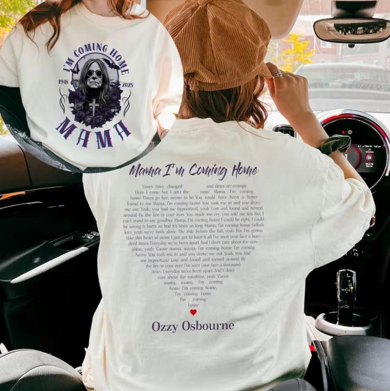 Mama, I’m Coming Home Lyric T-Shirt – Two-Sided Rock Band Tee for Casual Fans & Streetwear Lovers