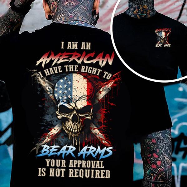 I Am an American Generation X T-Shirt – Gen X Bold Graphic Tee, Unisex 100% Cotton Patriotic Shirt
