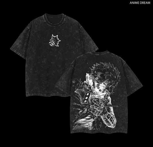 Katsuki Bakugo Vintage T-Shirt – My Hero Academia Oversized Anime Graphic Tee for Fans