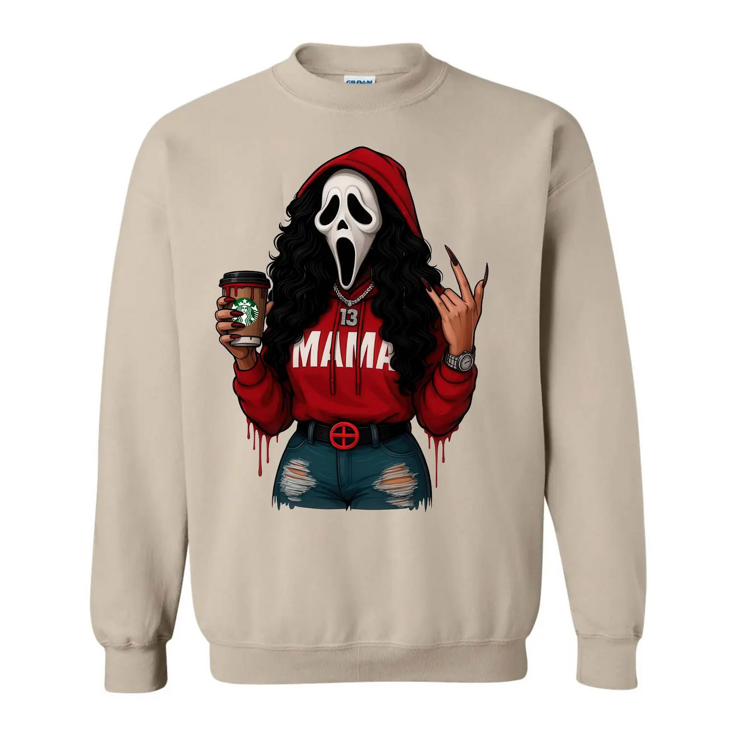 "Spooky Mama" Halloween Sweatshirt - Cool Mama Crewneck & Gift for Mom