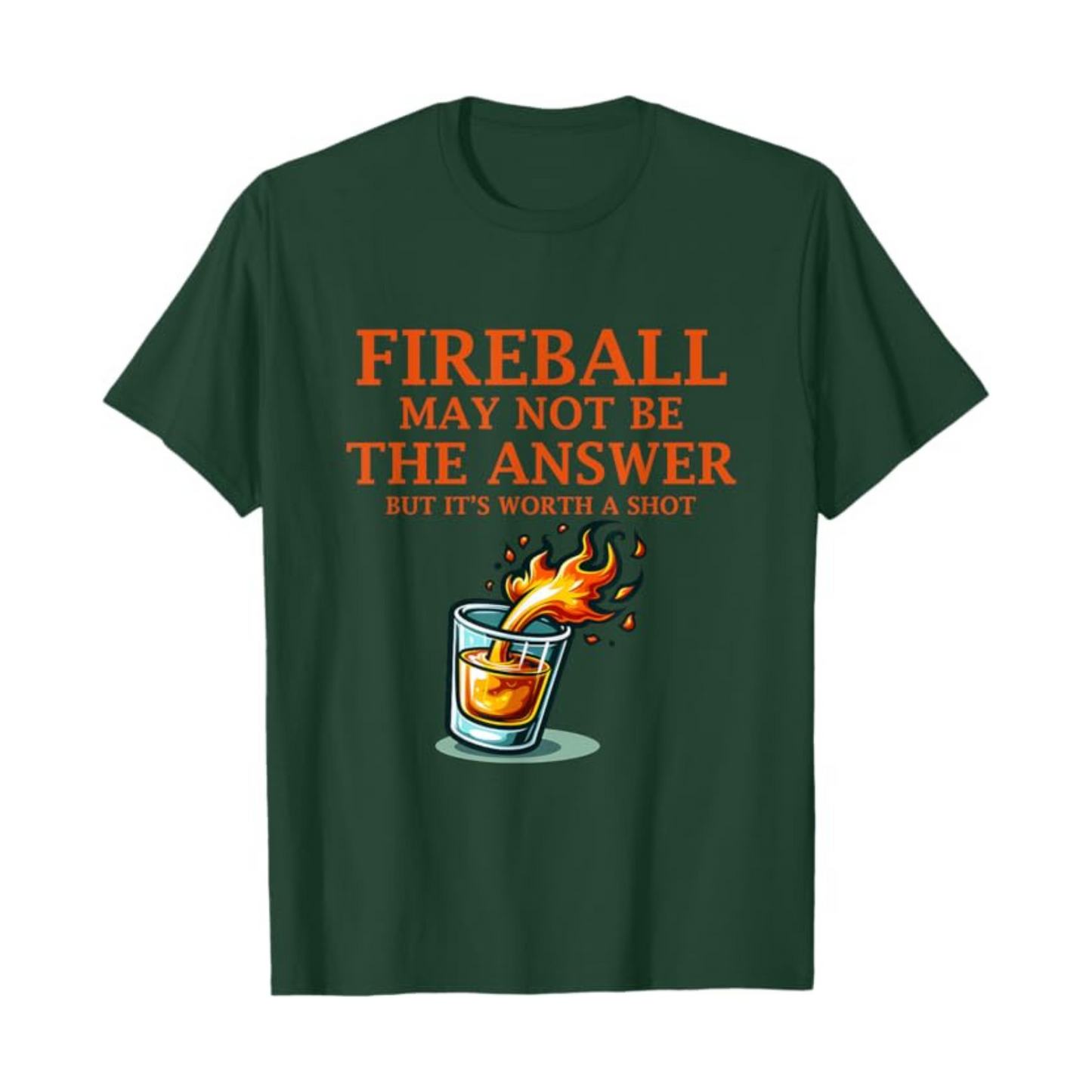 "Fireball Whiskey" Graphic T-shirt - Slim Fit Casual Wear for Men