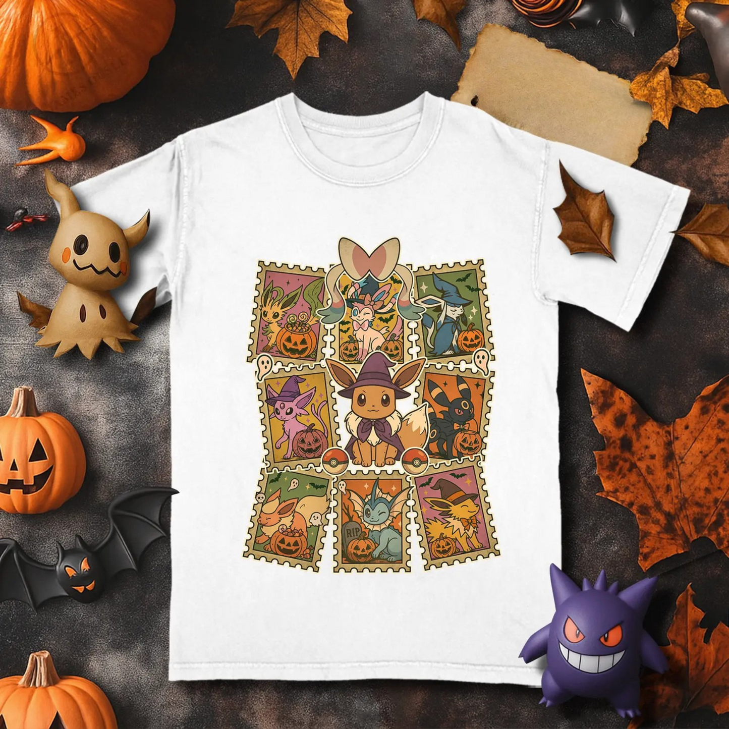 Eevee Halloween Evolutions T-Shirt – Cute Spooky Umbreon, Sylveon, Espeon, Vaporeon, Flareon Tee