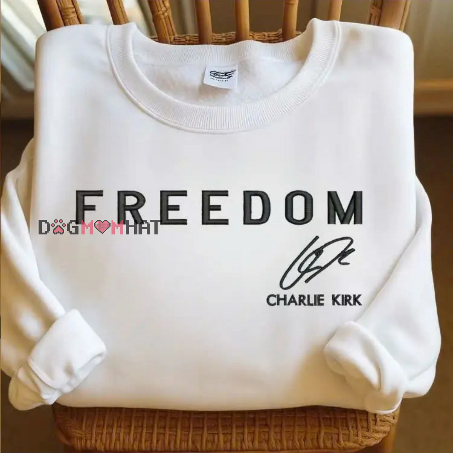 Embroidered Charlie Kirk "Freedom" Sweatshirt