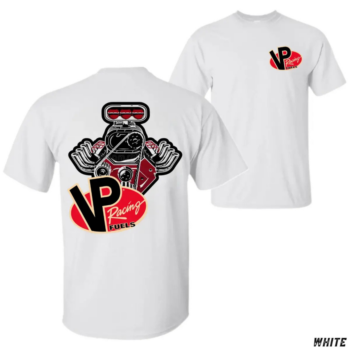 VP Racing Fuels V8 Engine Graphic Tee - Tropical Car Lover's T-Shirt