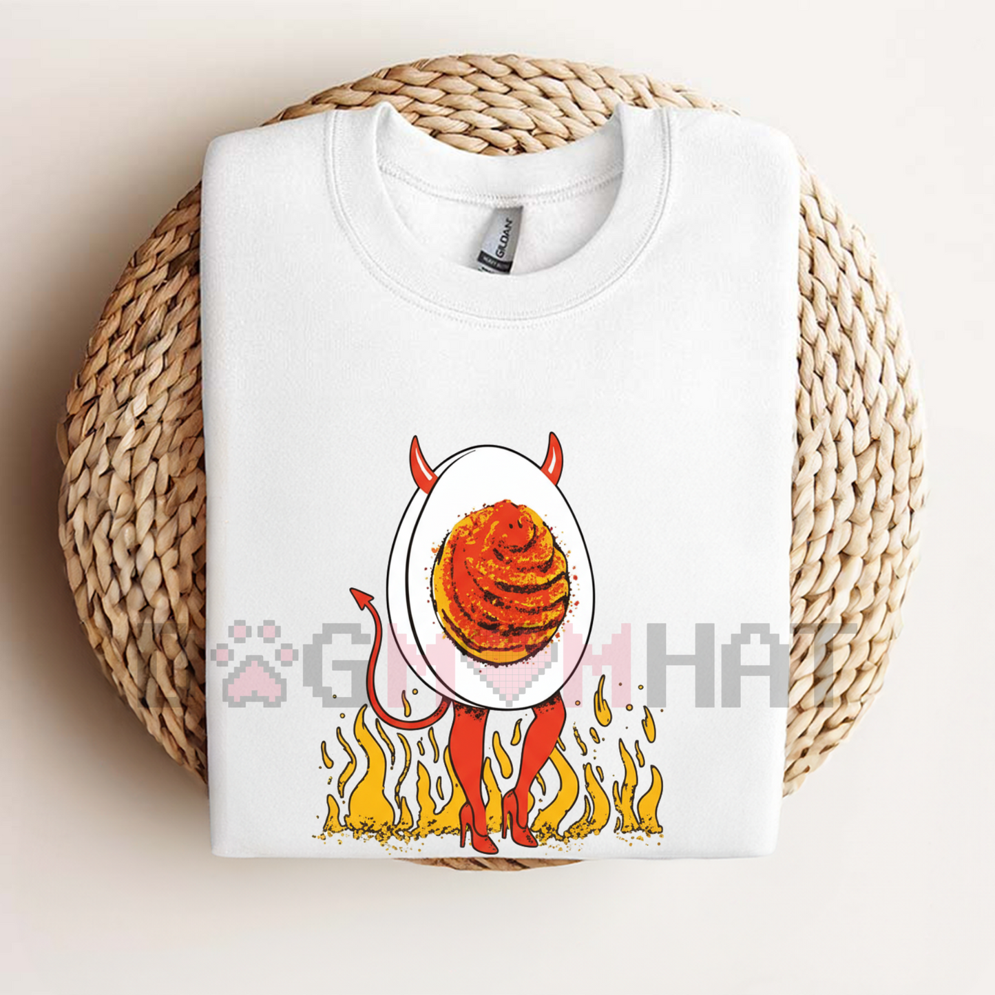 Funny Deviled Egg T-Shirt – Retro Holiday Graphic Tee, Gift for Foodies, Unisex Cotton Top