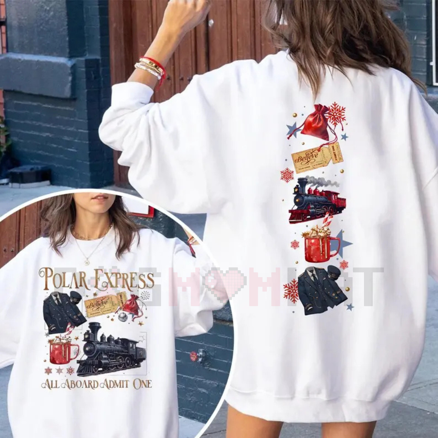 Polar Express 2-Sided Sweatshirt – Believe Movie Shirt, Retro 90s Christmas Movies Tee