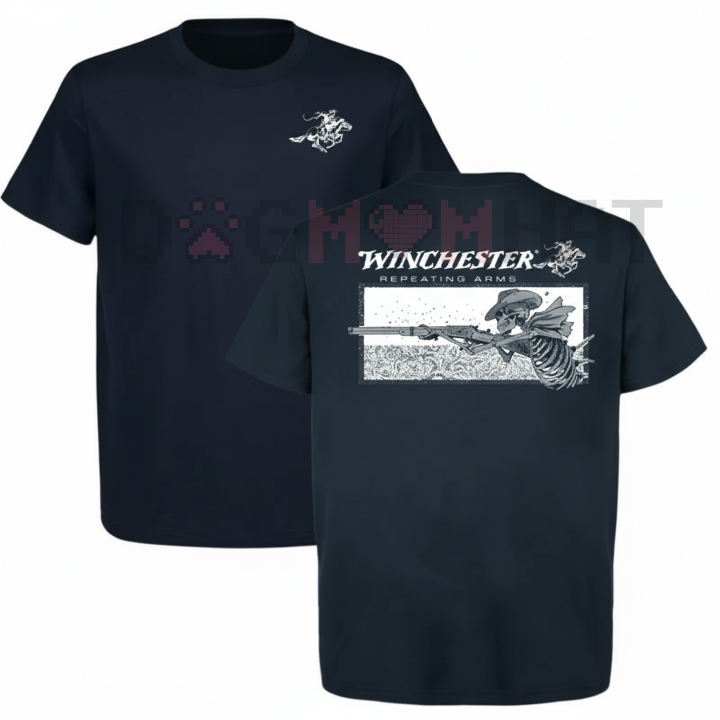 Winchester Repeating Arms T-Shirt – Skeleton Cowboy Graphic Tee, Vintage Western Americana Shirt