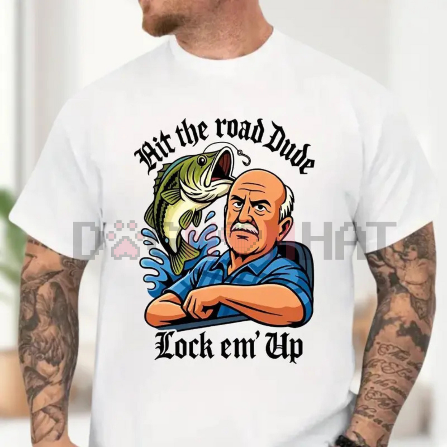 Funny Angry Old Man Driving Truck Shirt – "Lock 'Em Up" Sarcastic Humor Tee