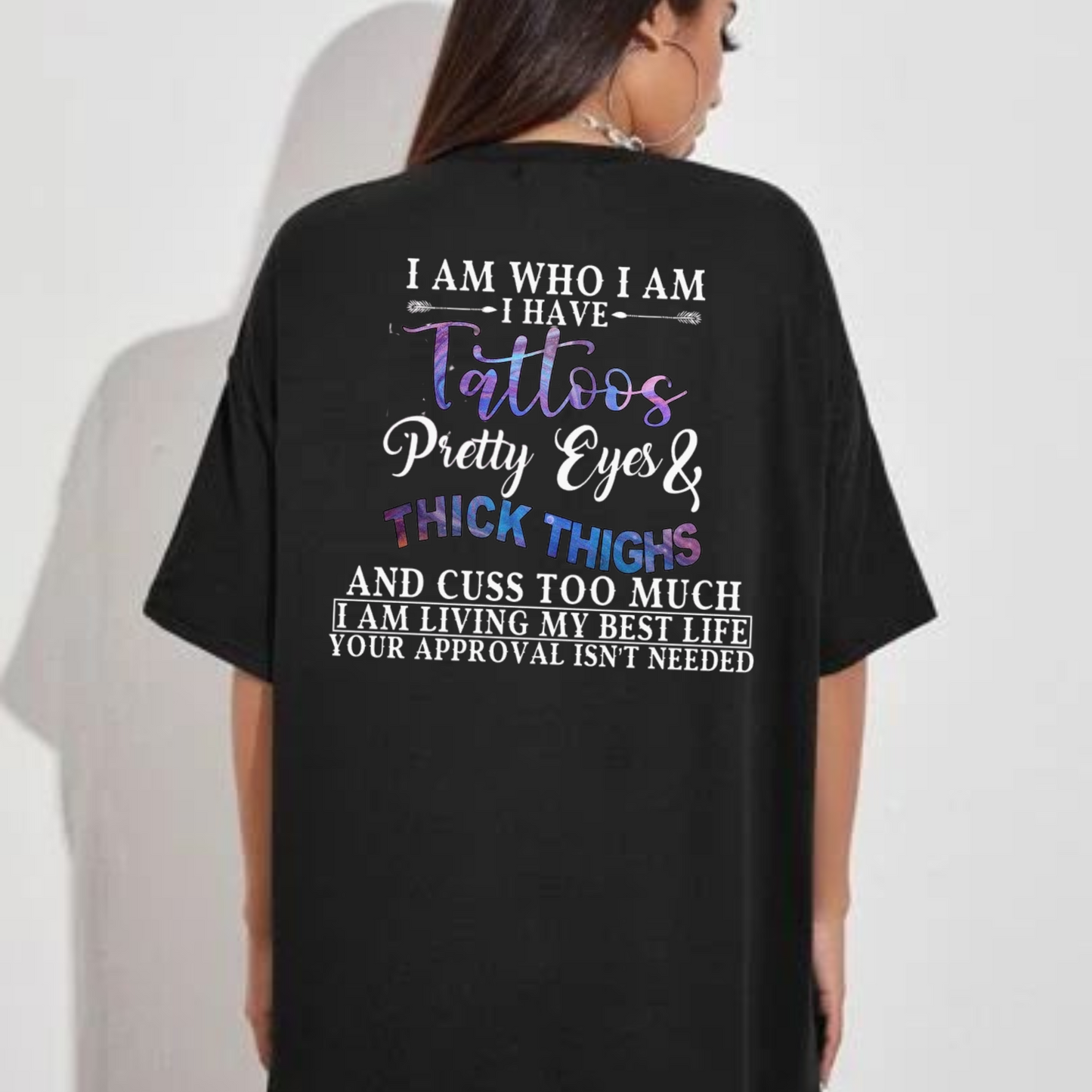 "Tattoos Pretty Eyes" Slogan Shirt – Retro Slogan Tee