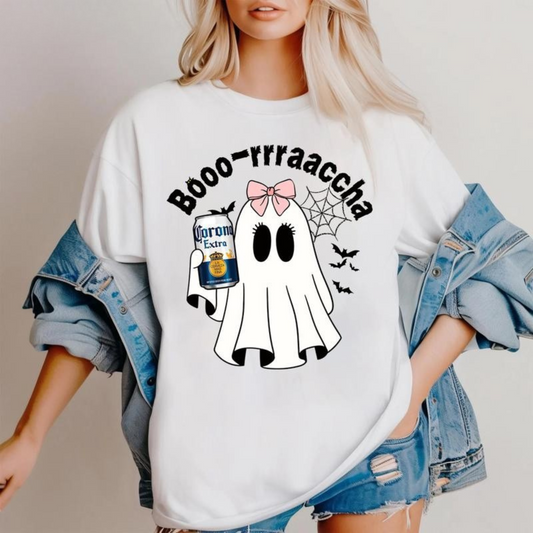Cute Ghost "Boo" Halloween Shirt - "Drinking Mexican" Spooky Season Tee ver 2