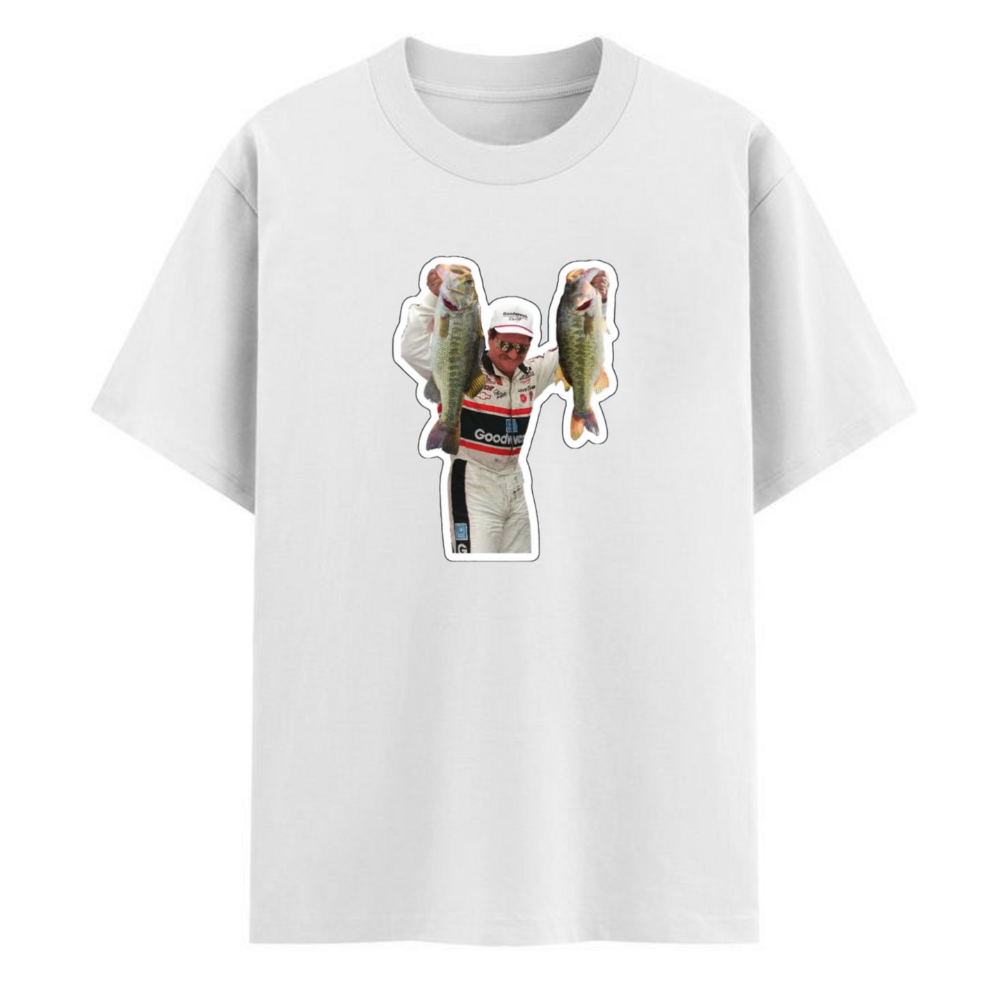 Dale Earnhardt "Bass Angler" Fishing Graphic Tee – Vintage NASCAR Legend Shirt