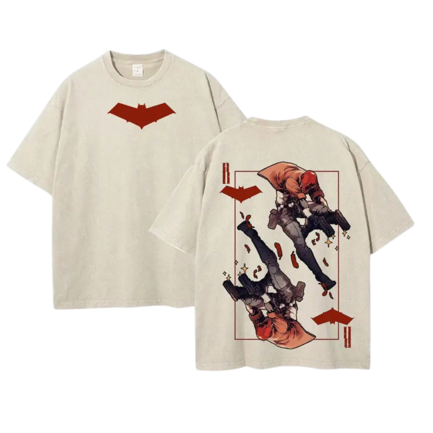 Retro Washed "Red H00d" T-Shirt – Vintage Superhero Graphic Tee