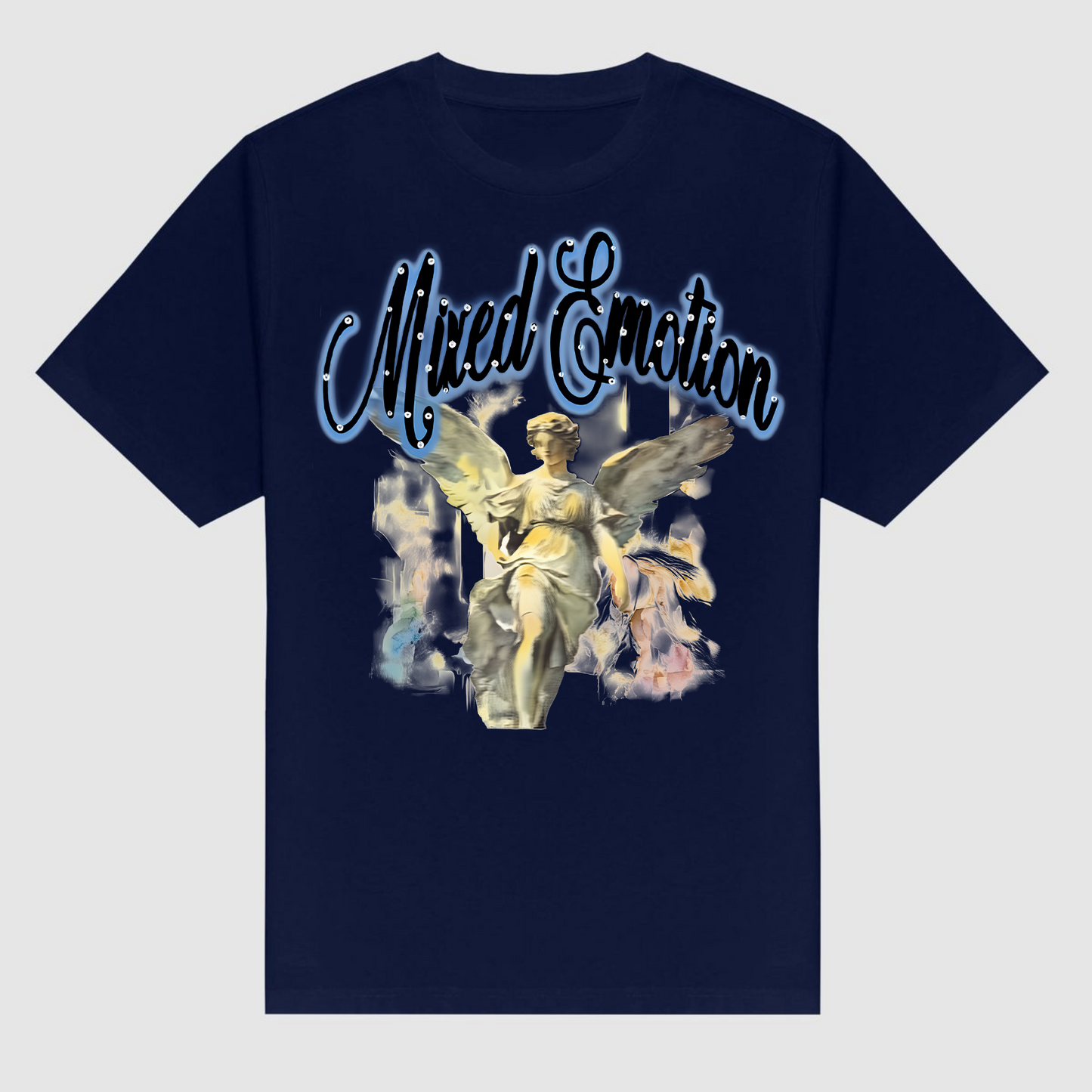 Y2K Street Style T-Shirt - Retro Angel & Flame Graphic Tee