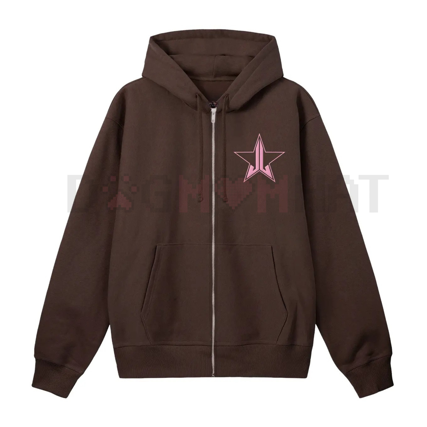 "No Decaf" Brown Zip-Up Hoodie – Coffee Lover Statement