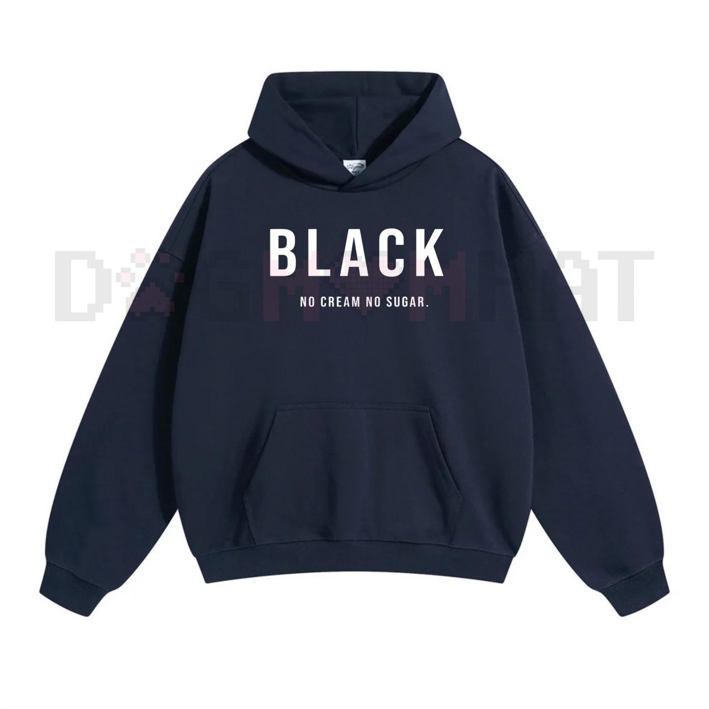 Black "No Cream, No Sugar" Hoodie – Coffee Lover Statement Pullover