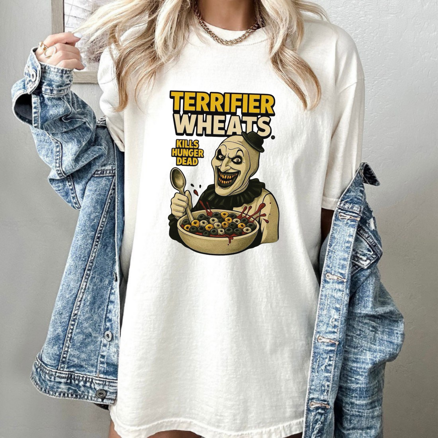 Cereal Halloween Characters T-Shirt – Custom Spooky Cartoon Tee, Black Short Sleeve Shirt for Men & Women