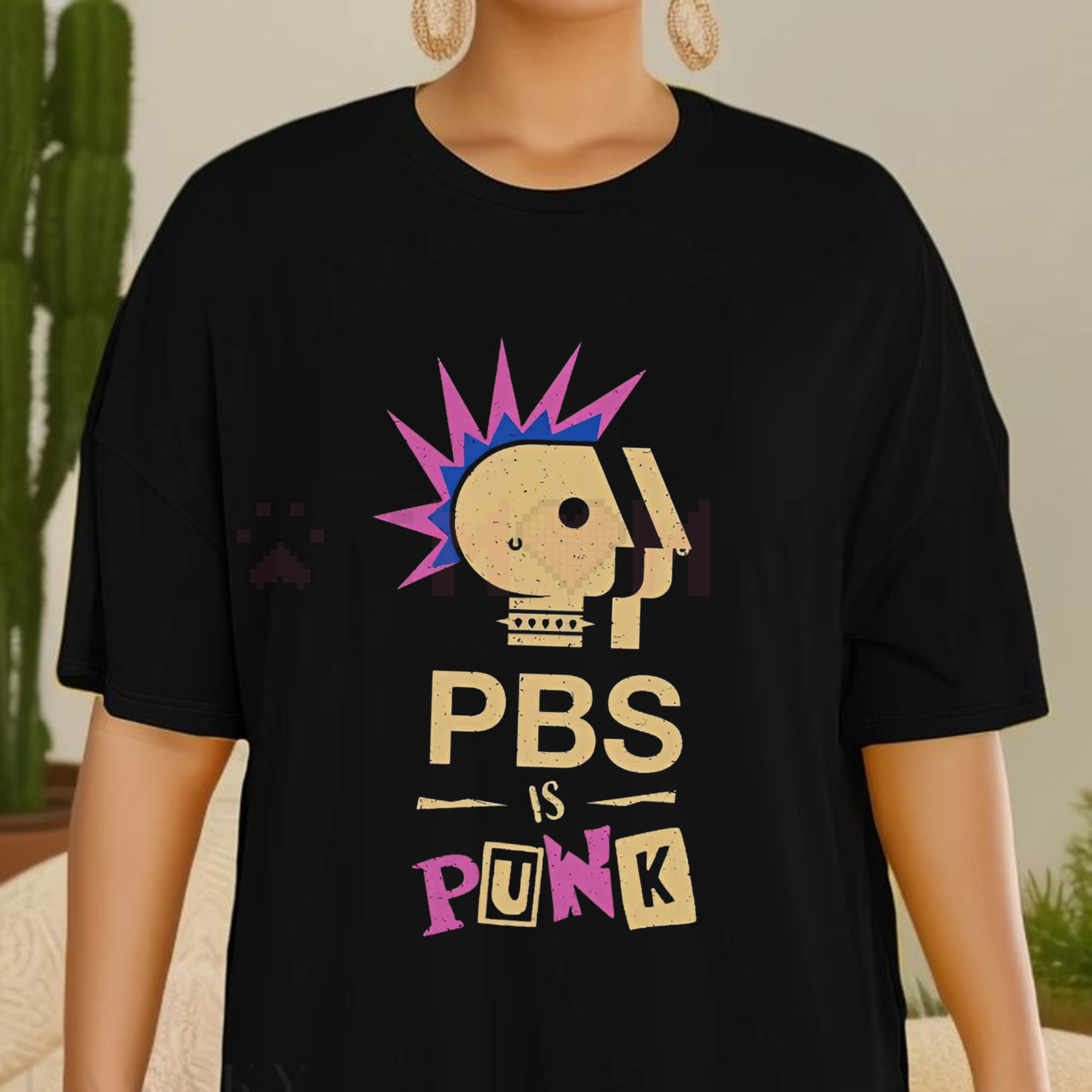 "PBS Is Punk" T-Shirt – Funny Punk Rock Parody Tee, Public Broadcasting Humor, Unisex Graphic Shirt, Vintage Pop Culture