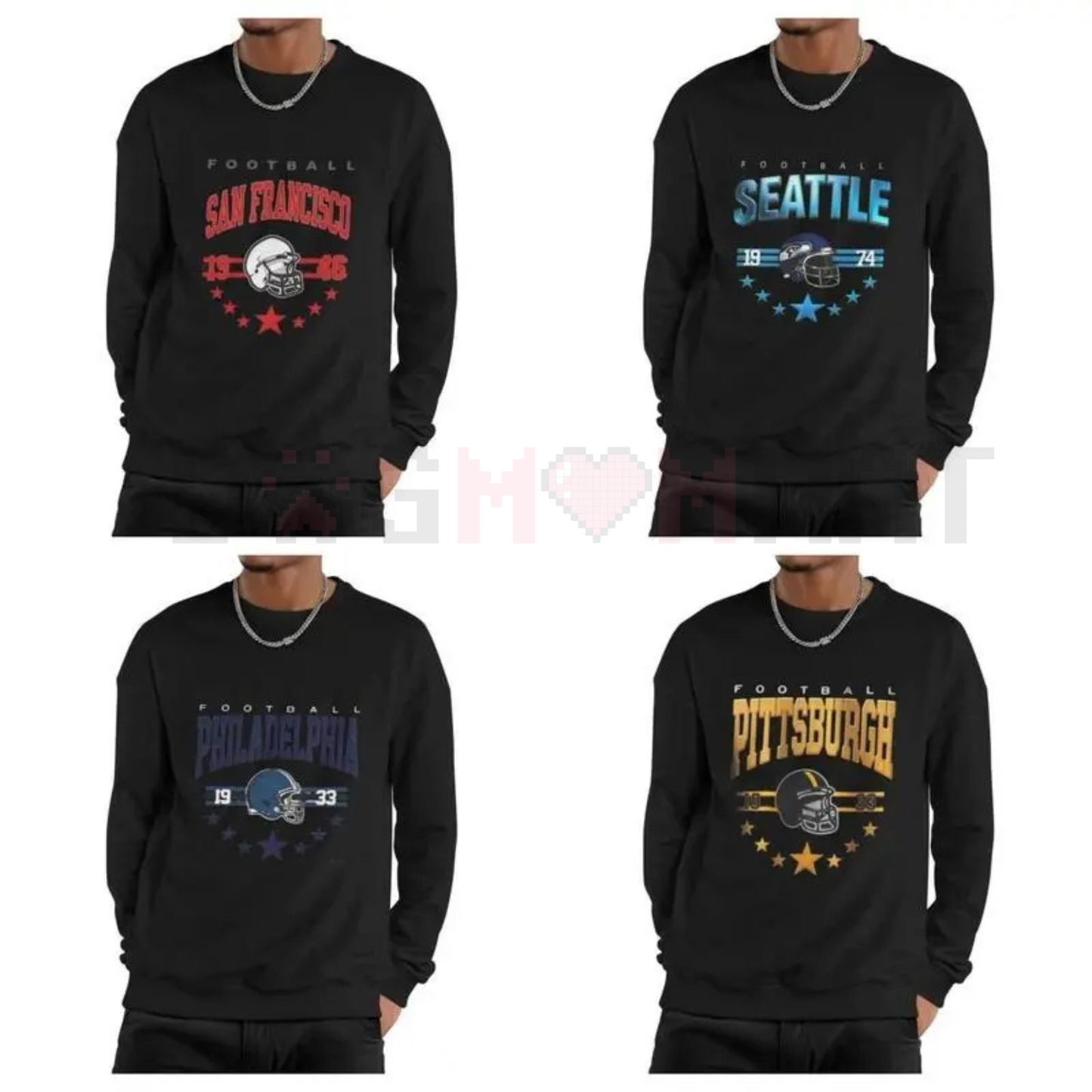 90s All Team Football Sweatshirt – Vintage 1960 Football Sweatshirt, Cowboy Sweatshirt