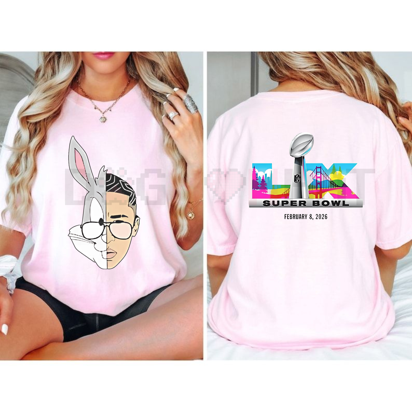 Super Bowl 2026 LIX February 8 Tee – Bugs Bunny Half Face Graphic T-Shirt