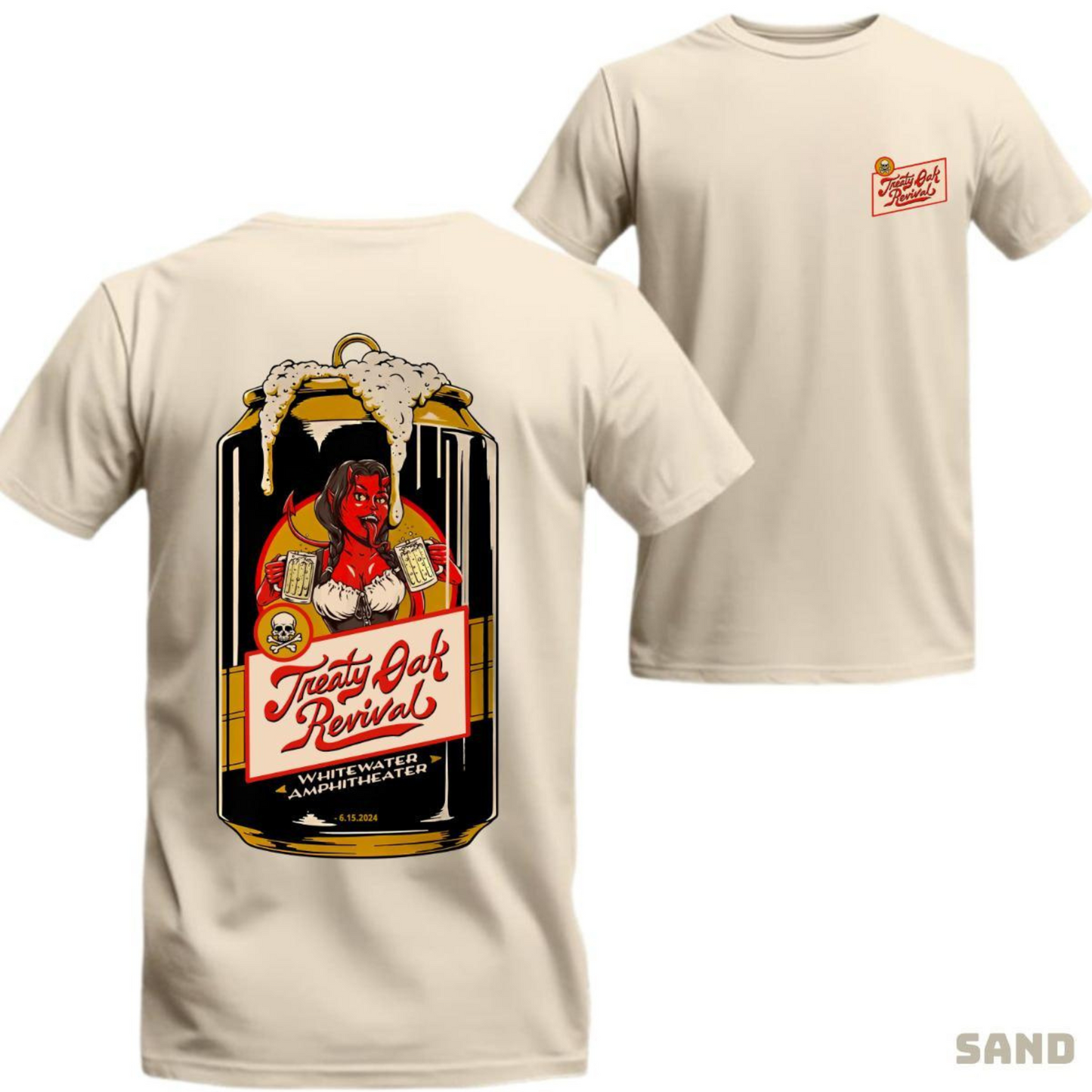 Vintage Country Rock T-Shirt – Western Beer Can Graphic Tee, Concert-Style Unisex Shirt Inspired by Treaty Oak Revival