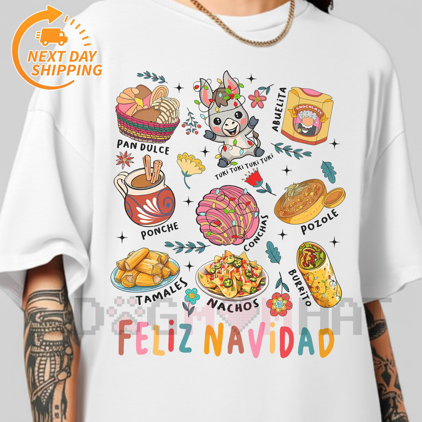 Mexican Pan Dulce Christmas T-Shirt – Spanish Xmas Tee